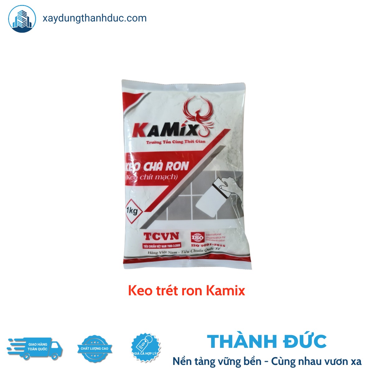 Keo trét mạch Kamix – Keo Trà Ron Túi 1Kg