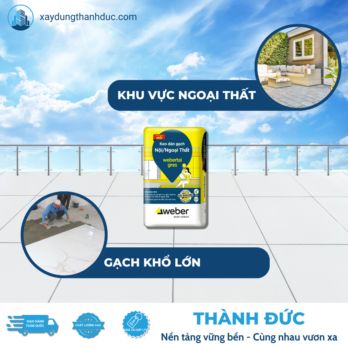 Keo Dán Gạch Webertai gres cho gạch khổ lớn