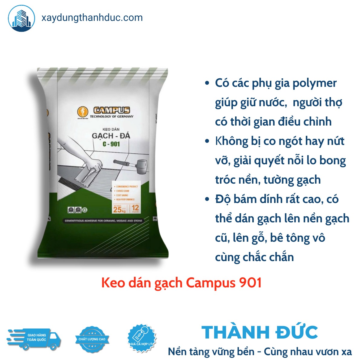 Keo Dán Gạch Campus 901 – Nội Thất & Ngoại Thất Có Mái Che