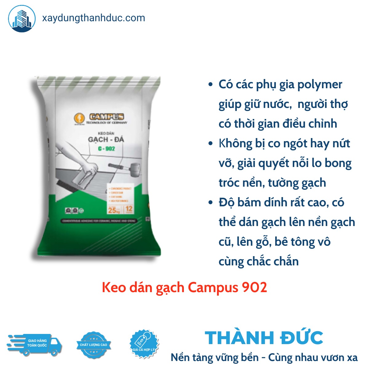 Keo Dán Gạch Campus 902 Thành Đức – Ngoài Trời & Hồ Bơi